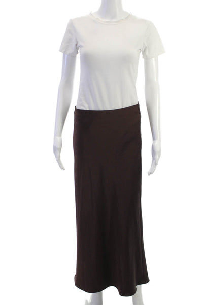 Zara Women Maxi Straight Pencil Skirt Brown Size S