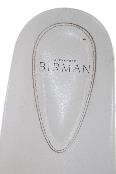 Alexandre Birman Womens Leather Knotted Detail Slide Sandals White Size 8