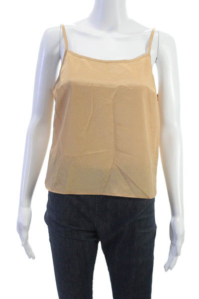 Style By GG Womens Basic Camisole Beige Square Neck Sleeveless Size L