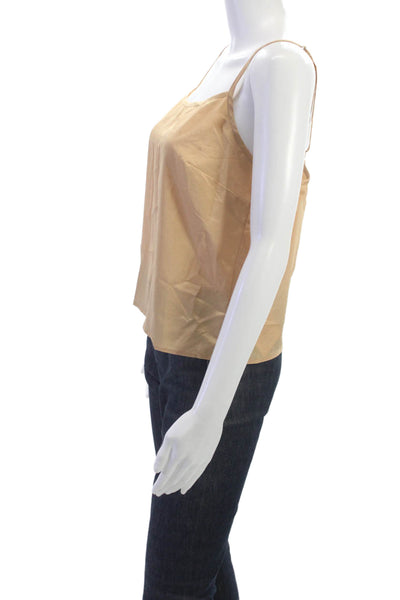 Style By GG Womens Basic Camisole Beige Square Neck Sleeveless Size L