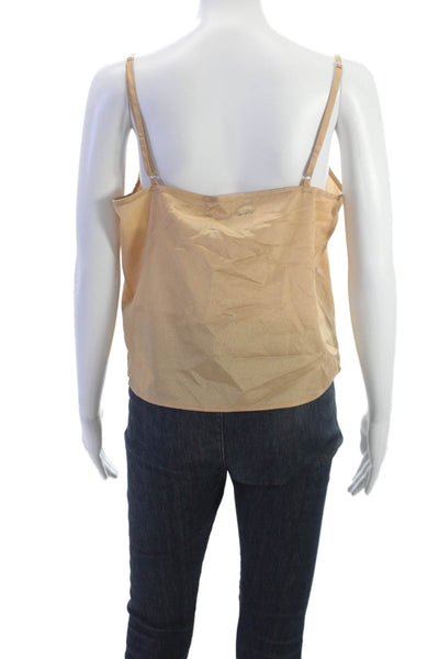 Style By GG Womens Basic Camisole Beige Square Neck Sleeveless Size L