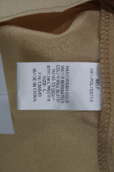 Style By GG Womens Basic Camisole Beige Square Neck Sleeveless Size L