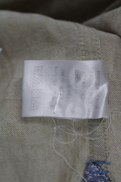 Age Of Wisdom Mens Linen Button Down Shirt Beige Size Extra Large