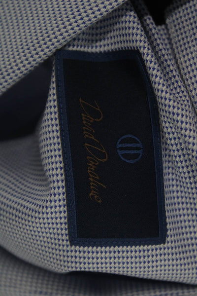 David Donahue Men Dress Shirt Light Blue Point Cotton Long Sleeve Size 16.5