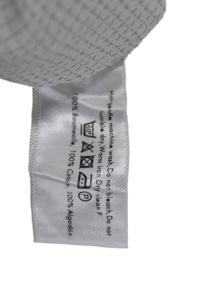 Eton Mens Point Dress Shirt White Check 100% Cotton Size 17