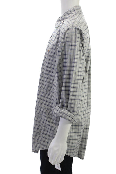 Ralph Lauren Blue Label Mens Plaid Classic Fit Shirt Grey Blue Size Extra Large