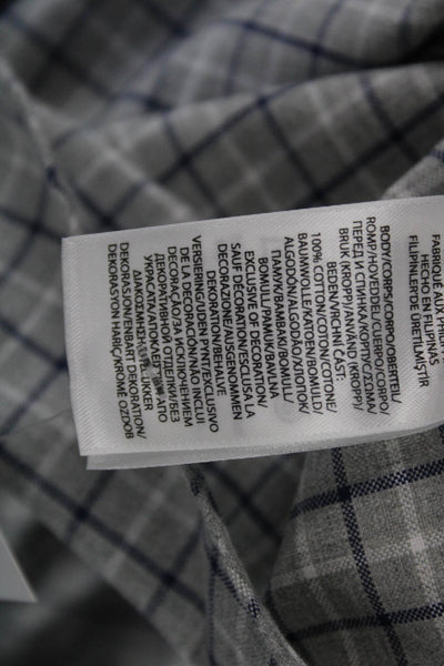 Ralph Lauren Blue Label Mens Plaid Classic Fit Shirt Grey Blue Size Extra Large