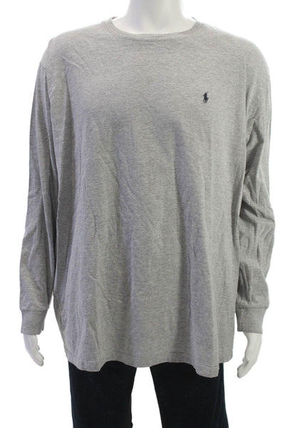 Polo Ralph Lauren Men Gray Cotton Crewneck Long Sleeve T-Shirt Size 2XL