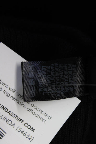 St. John Women Pullover Sweater Black 60% Wool 40% Polyamide Long Sleeve Size M