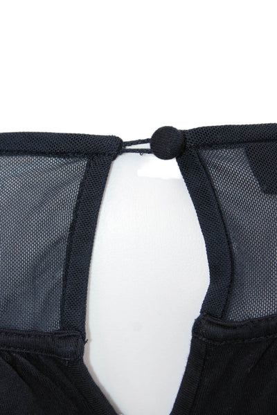 Escada Sport Womens Black Viscose Blend Long Sleeve Blouse Round Neck Size S