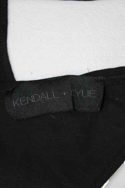 Kendall + Kylie Womens Cropped Camisole Black Sleeveless Button Size M