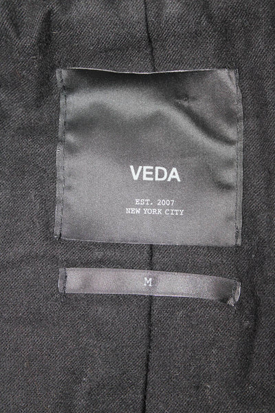Veda Unisex Biker Leather Motorcycle Jacket Sleeveless Black Buckle Size M