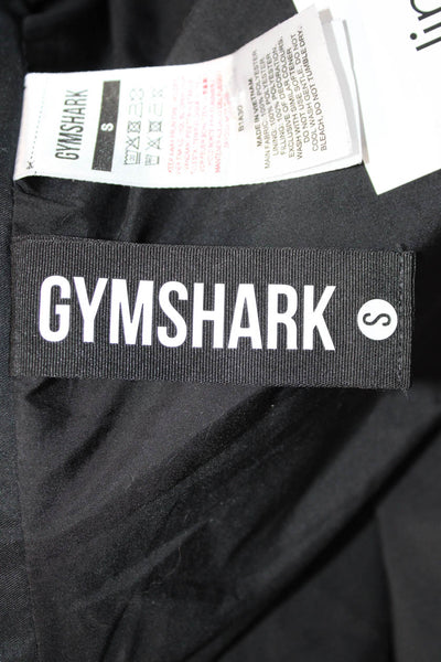 GYMSHARK Women Puffer Quilted Jacket Black Zip High Neck Polyester Size S