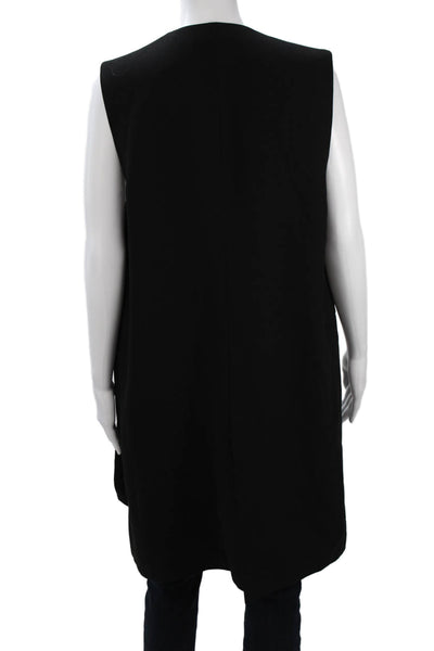 Zara Woman Womens Black Polyester Sleeveless Vest Classic Solid Size S