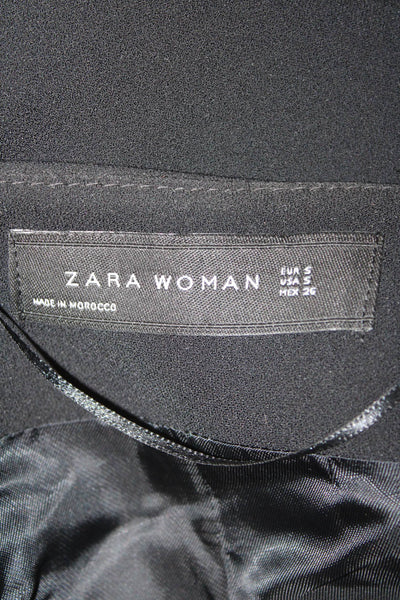Zara Woman Womens Black Polyester Sleeveless Vest Classic Solid Size S