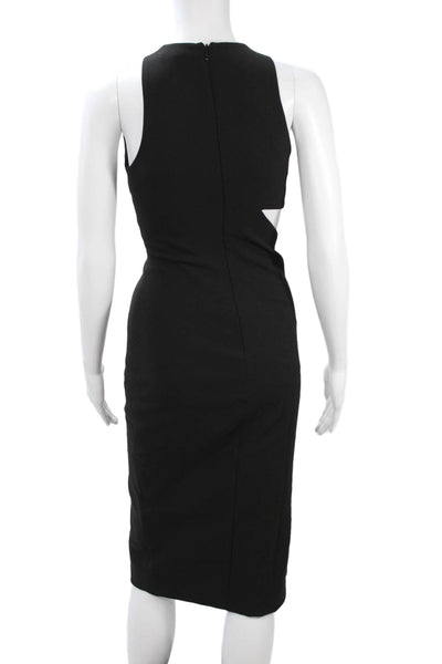 Elizabeth & James Womens Bodycon Sheath Dress Black Mid-Calf Crew Neck Size 0