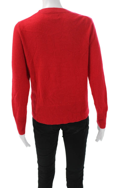 J Crew Unisex Red Cashmere Pullover Sweater Crewneck Long Sleeve Size S