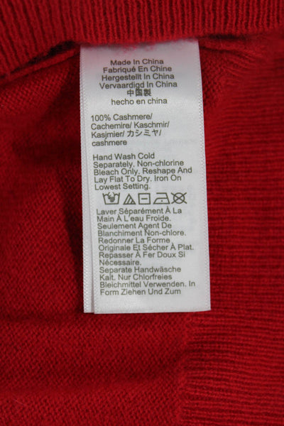 J Crew Unisex Red Cashmere Pullover Sweater Crewneck Long Sleeve Size S