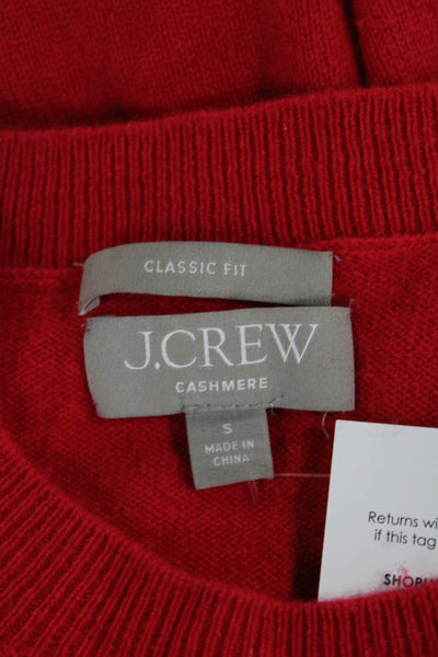 J Crew Unisex Red Cashmere Pullover Sweater Crewneck Long Sleeve Size S