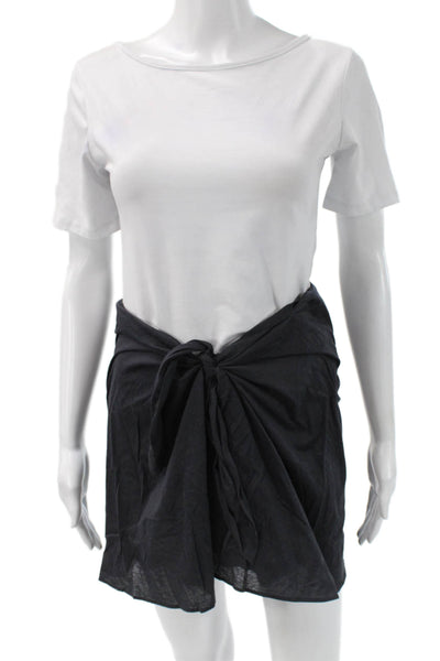 Eres Womens Wrap Mini Skirt Black Cotton Solid Size M