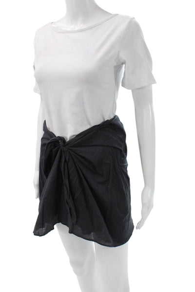 Eres Womens Wrap Mini Skirt Black Cotton Solid Size M