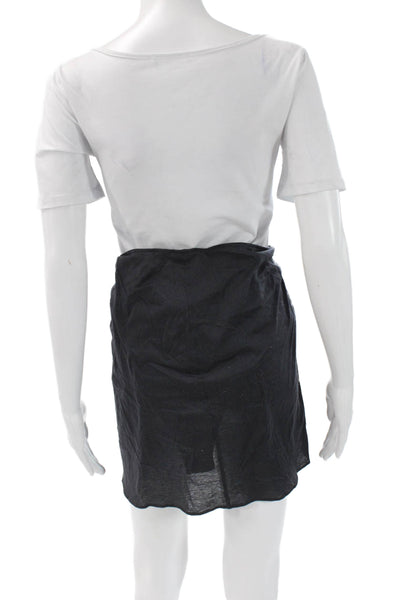 Eres Womens Wrap Mini Skirt Black Cotton Solid Size M