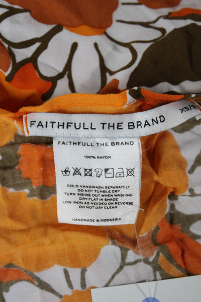 Faithfull The Brand Women Wrap Floral Rayon Swimwear Size XS