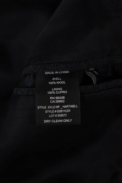 Theory Mens Dark Blue Wool Blazer Button Solid Classic Size 40