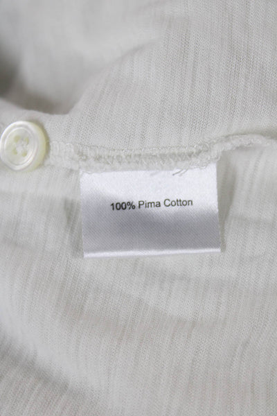 Peter Millar Mens Short Sleeve Collared Knit Polo Shirt White Cotton Size Small