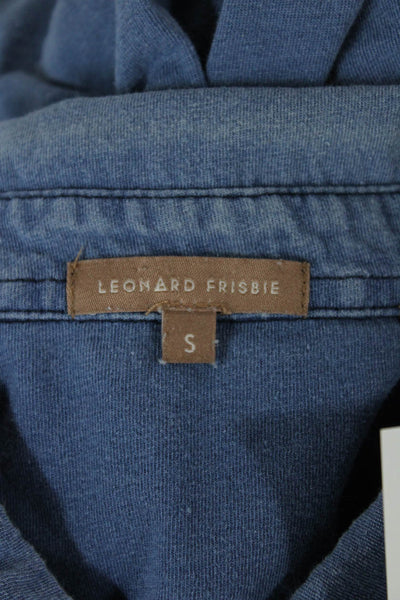 Leonard Frisbie Mens Button Front Long Sleeve Collared Shirt Blue Size Small
