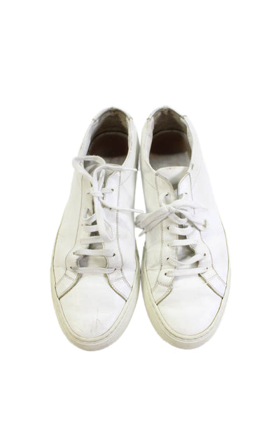 Common Projects Womens Leather Lace Up Walking Sneakers White Size 10