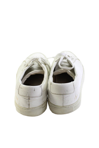 Common Projects Womens Leather Lace Up Walking Sneakers White Size 10