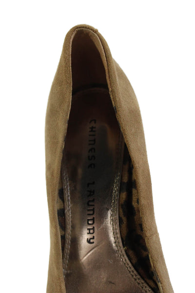 Chinese Laundry Womens Suede Platform High Heels Brown Size 6.5