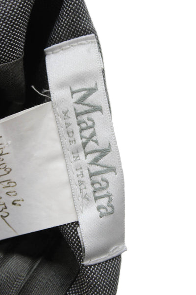 Max Mara Women Gray Wool Silk Straight Pencil Skirt Size 4