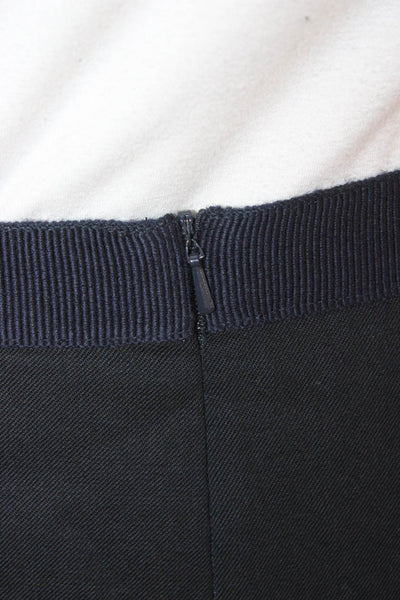 Weekend Max Mara Women A-Line Pleated Skirt Black Wool Size 2