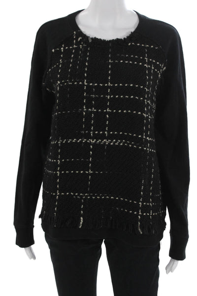 Escada Sport Unisex Check Crew Neck Pullover Sweater Black Size M