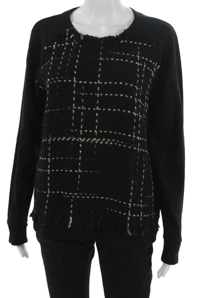 Escada Sport Unisex Check Crew Neck Pullover Sweater Black Size M