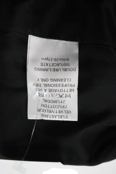 Ecaille Paris Women Black Blazer Long Sleeve Cotton Blend Size 44