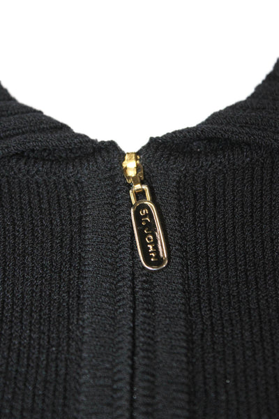 St. John Sport By Marie Gray Unisex Black Full Zip Sweater Wool Size L