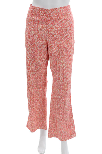 Piazza Sempione Womens Floral Pink Dress Pants Cotton Elastane Zip Size 44