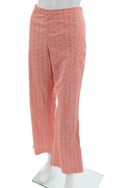 Piazza Sempione Womens Floral Pink Dress Pants Cotton Elastane Zip Size 44