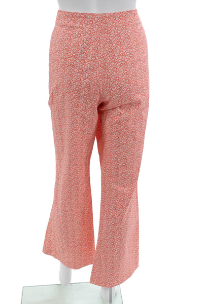 Piazza Sempione Womens Floral Pink Dress Pants Cotton Elastane Zip Size 44