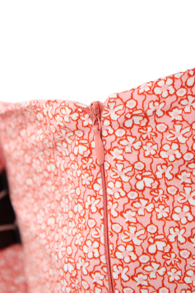Piazza Sempione Womens Floral Pink Dress Pants Cotton Elastane Zip Size 44