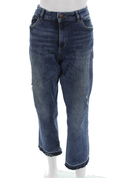 DL1961 Womens Bootcut Cropped Dark Blue High Rise Jeans Size 30