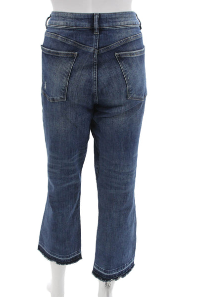 DL1961 Womens Bootcut Cropped Dark Blue High Rise Jeans Size 30