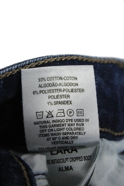 DL1961 Womens Bootcut Cropped Dark Blue High Rise Jeans Size 30