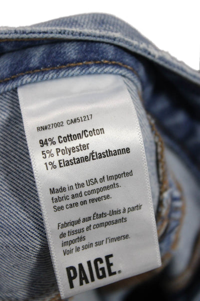 Paige Women Cropped Straight High Rise Blue Jeans Size 31
