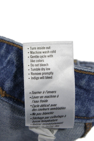Paige Women Cropped Straight High Rise Blue Jeans Size 31