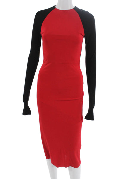 Adam Selman Womens Bodycon Sheath Dress Black Wool Long Sleeve Size 2