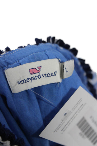 Vineyard Vines Childrens Blue Floral V Neck Sleeveless Tunic Size L